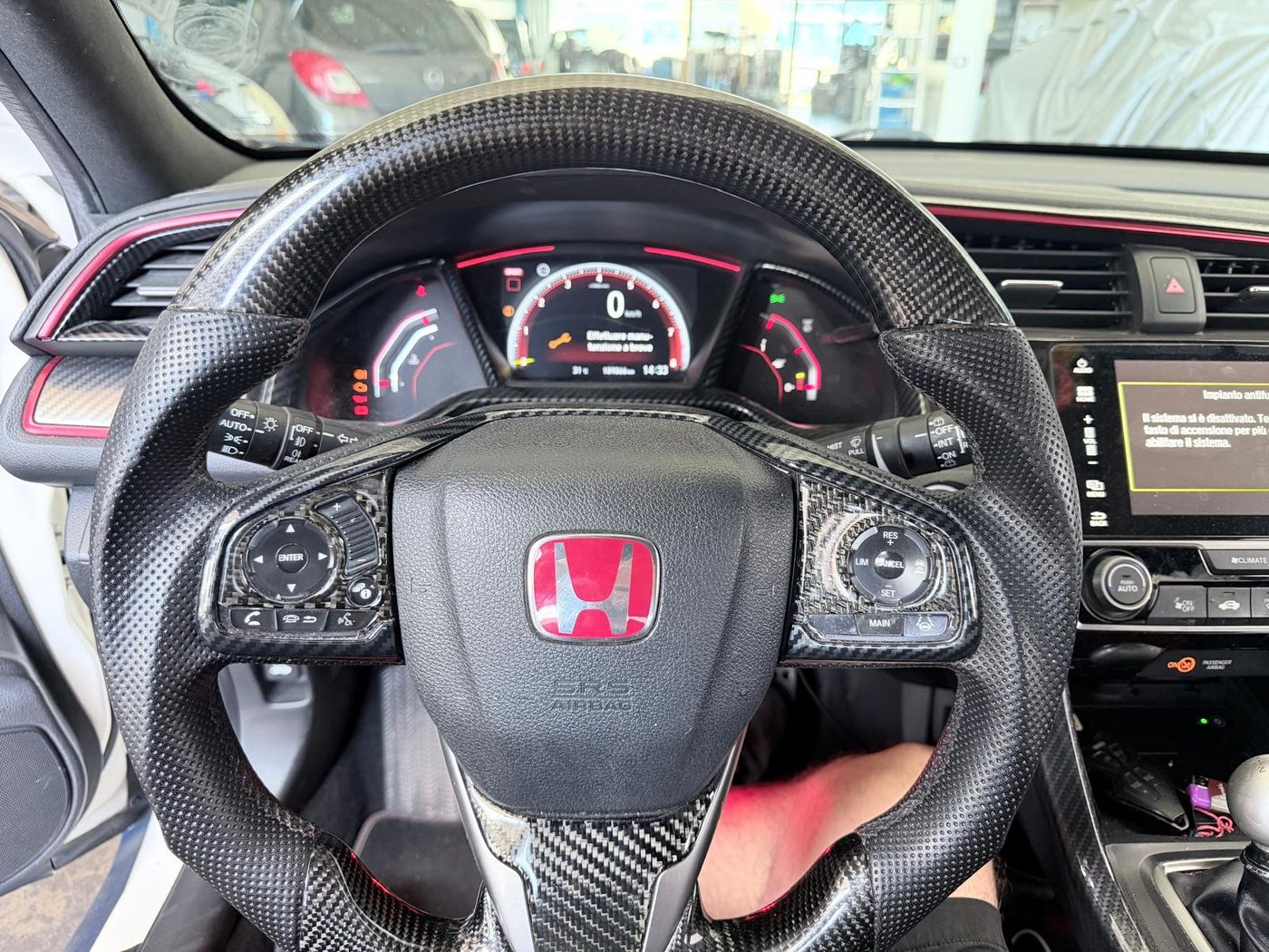 Volante in carbonio Honda Civic Type R montato — GAS Project Comacchio